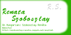 renata szoboszlay business card